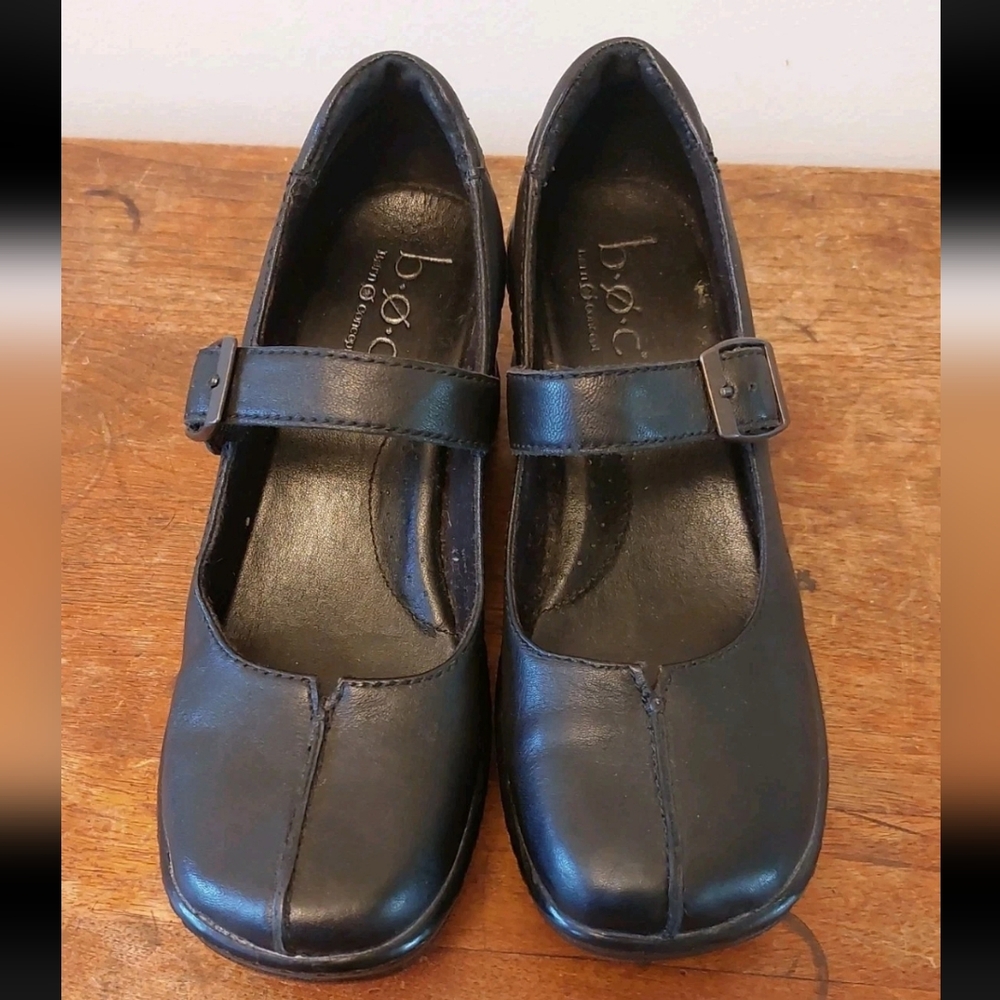 Leather Wedge Heel Maryjanes Born BOC Size 7.5 Whimsigoth Y2K Dark Academia